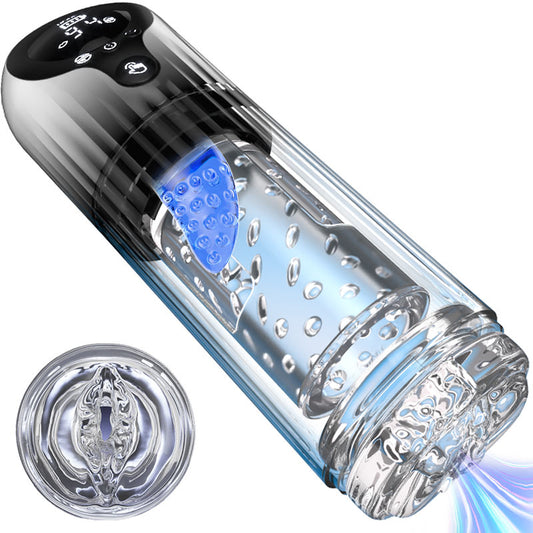 Vortex Male Stroker - 4 potenti livelli di aspirazione, modalità boost con un solo pulsante, facile da pulire con lubrificante incluso