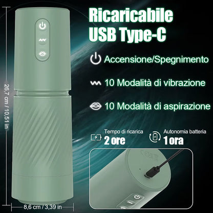 Abyss - Pompa per Pene a Vuoto con 10 Suction & 10 Vibrazioni - Pompa per Allargamento - Masturbatore Maschile