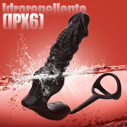 Massaggiatore prostatico 6 in 1 a spinta rapida con telecomando e APP