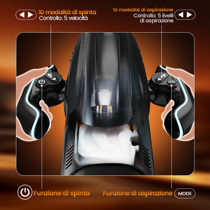 LETEN 10 Tazza per masturbatore riscaldante con aspirazione e spinta