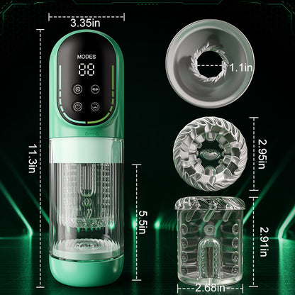 Heaven - Masturbatore Automatico 5 in 1 Rotante a Spinta Aspirazione Vibrazione Licking Stroker