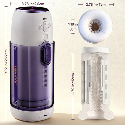Vibedry - Masturbatore riscaldante per uomini, 7 livelli telescopici, 5 modalità di vibrazione, controllato tramite app, multifunzionale