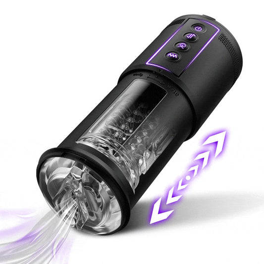 BIONIERE Torcia Elettrica 3 in 1 Masturbatore Cup 10 vibrazione 5 telescopica ＆ aspirazione