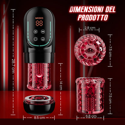 Cinder – Stroker per fellatio con spinta, rotazione, aspirazione, vibrazione e leccata, controllato tramite app