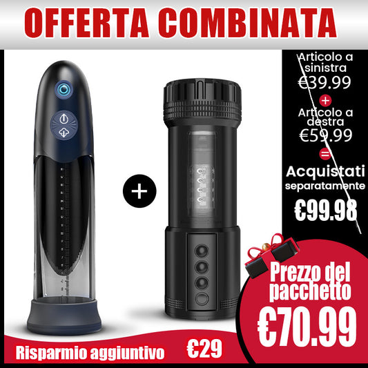 Super Doppia Sorpresa! Masturbatore + Ingranditore Offerta Combinata Limitata, risparmia 29,99 €