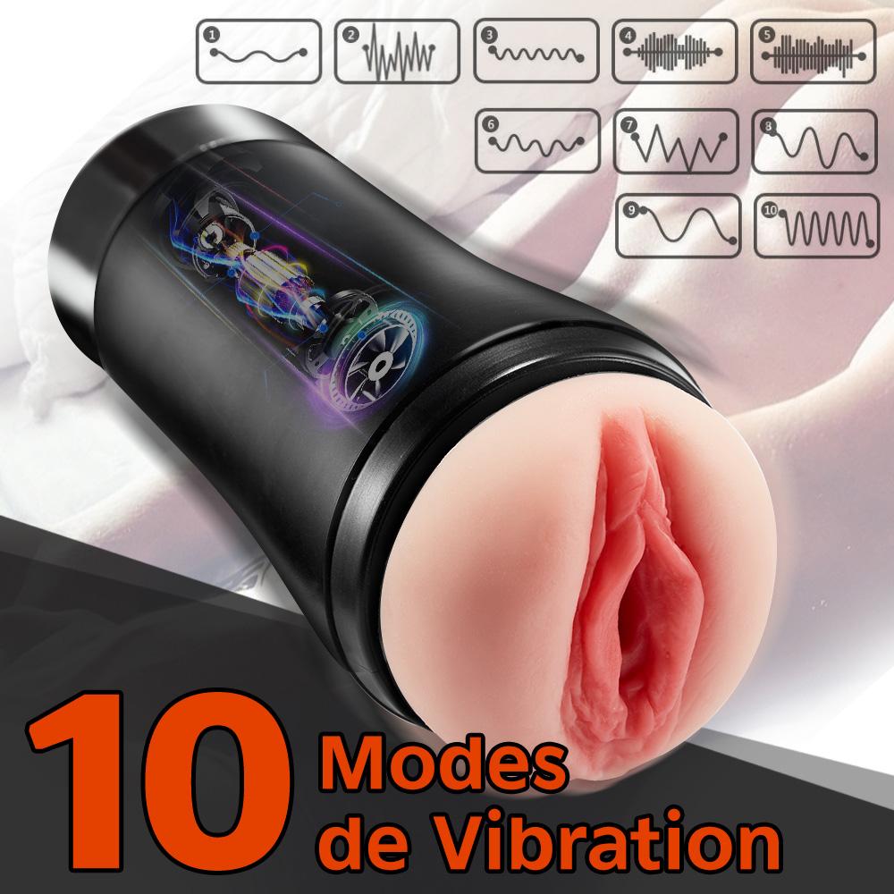 Masturbatore Cup elettrico 10 modalità di vibrazione Struttura 3D della vagina