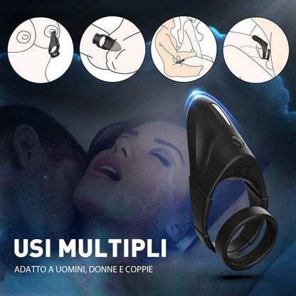 Doppio anello del pene 10 stimolazione dei punti sensibili alle vibrazioni
