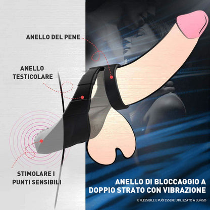 Doppio anello del pene 10 stimolazione dei punti sensibili alle vibrazioni